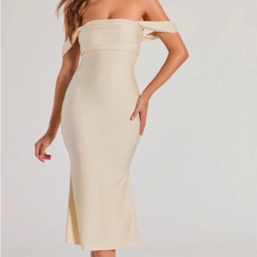 Windsor Cream Slip Dress Cowl Neck Sleeveless